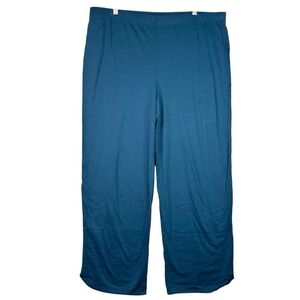 Haven Well Within XL Lounge Pants Blue 100% Cotton Wide Leg Pull On 38 x 29